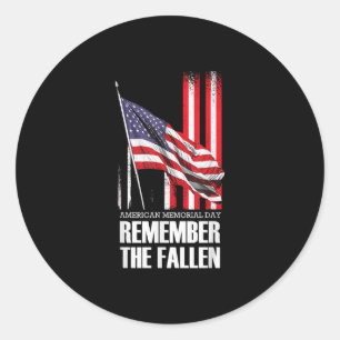 American Memorial Day Remember The Fallen Usa Flag Classic Round Sticker