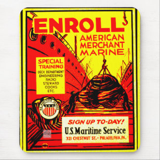 American Merchant Marine-Enrol Today Playing Card Mouse Pad