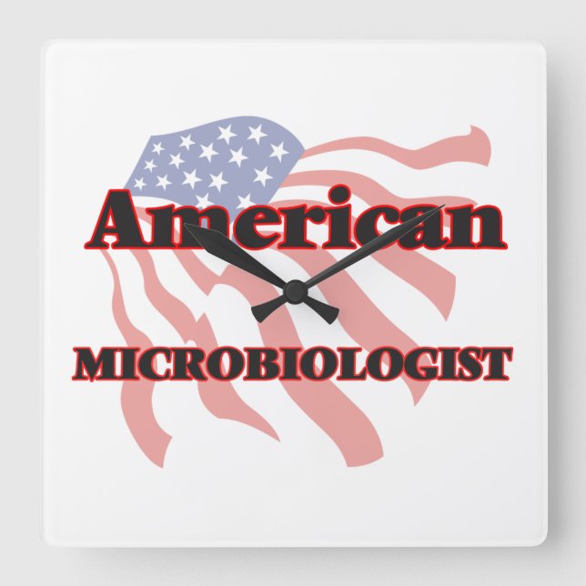 American Microbiologist Square Wall Clock (Front)