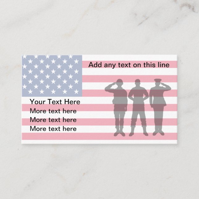 American Military Veterans Theme Business Card (Front)