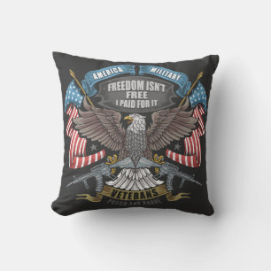 American Military with Flag and Eagle Cushion