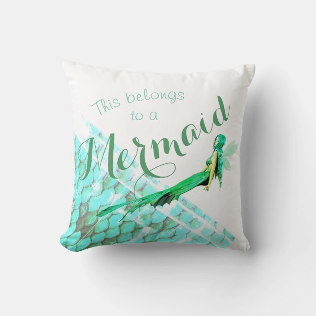 American MoJo Mermaid Pillow Personalised (Front)