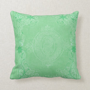 American MoJo Pillows Mint Green Antique Scroll
