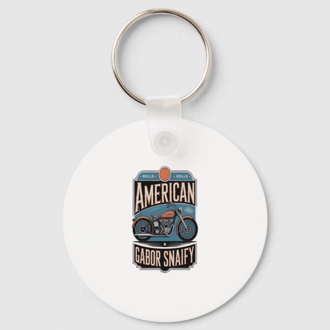 American Motorcycle Vintage Key Ring (Front)