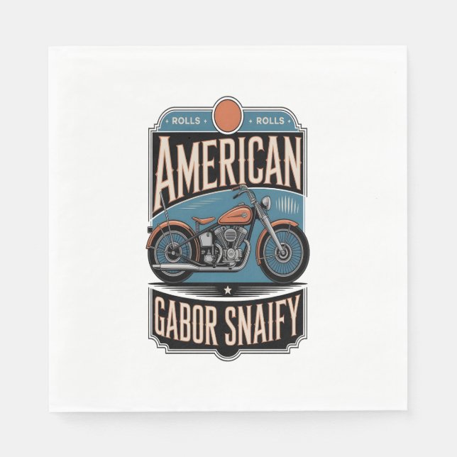 American Motorcycle Vintage Napkin (Front)