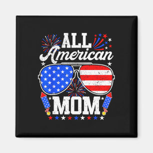 American mum 4th of july sunglasses family magnet