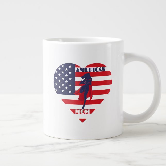 American Mum, Mother's Day Large Coffee Mug (Right)