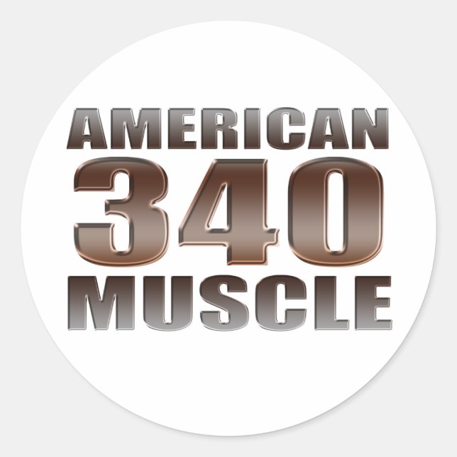 american muscle 340 classic round sticker (Front)