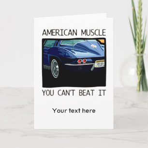 American muscle car, classic and vintage blue V8 Card