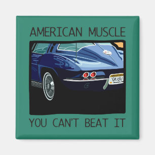 American muscle car, classic and vintage blue V8 Magnet