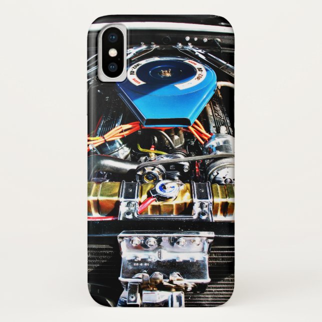 American Muscle Car Engine view from top. Case-Mate iPhone Case (Back)