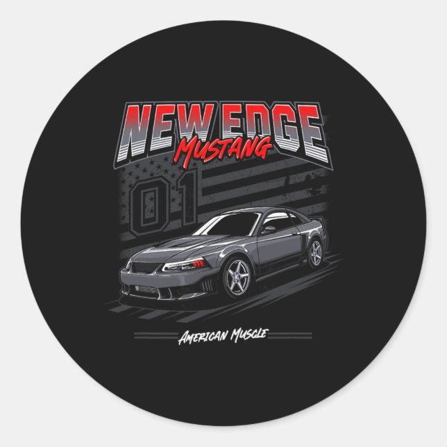 American Muscle Car New Edge Coupe 4.6  Classic Round Sticker (Front)