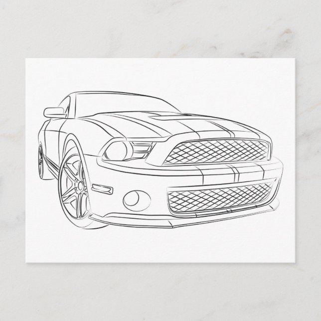 American muscle car postcard (Front)