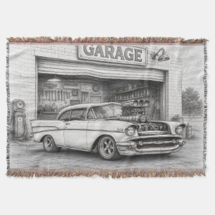 American Muscle Car Throw Blanket