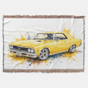 American Muscle Car Throw Blanket