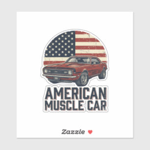 American Muscle Car Vintage Flag Shirt Design_1