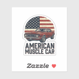 American Muscle Car Vintage Flag Shirt Design_1
