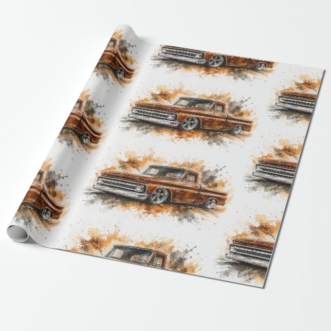 American Muscle Car Wrapping Paper (Unrolled)