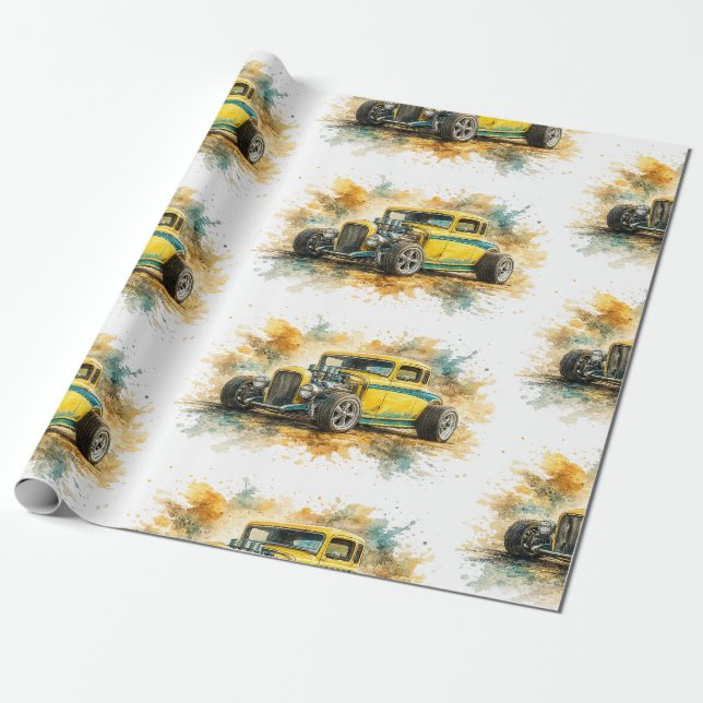 American Muscle Car Wrapping Paper (Unrolled)