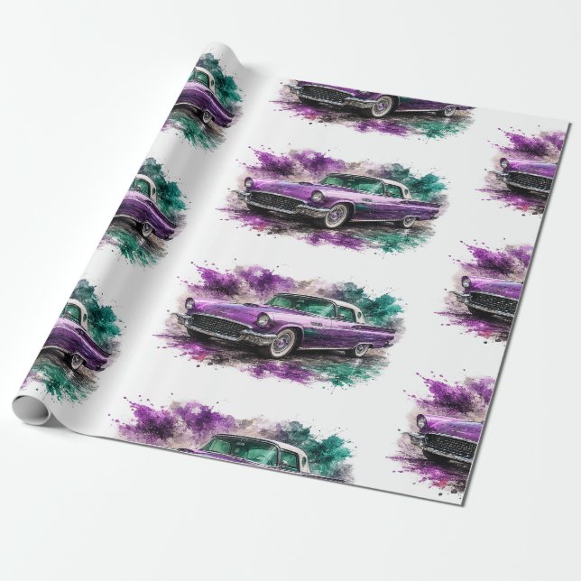 American Muscle Car Wrapping Paper (Unrolled)