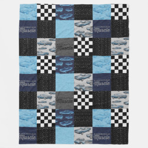 American Muscle Cars Fleece Blanket- Blue