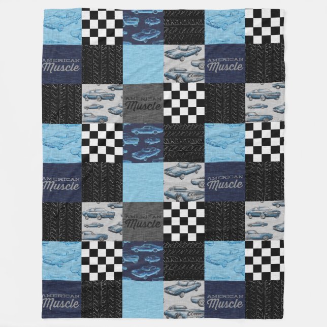 American Muscle Cars Fleece Blanket- Blue Blanket (Front)