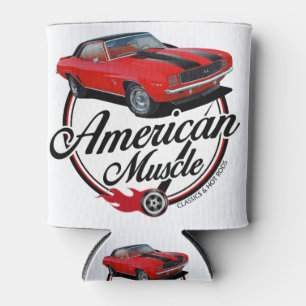 American Muscle Red Camaro Can Cooler