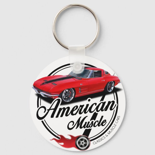 american muscle red Stingray Key Ring (Front)