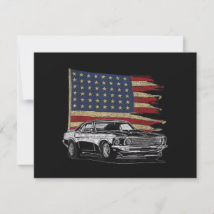 American Muscle Sports Car Muscle Car Flag Thank You Card