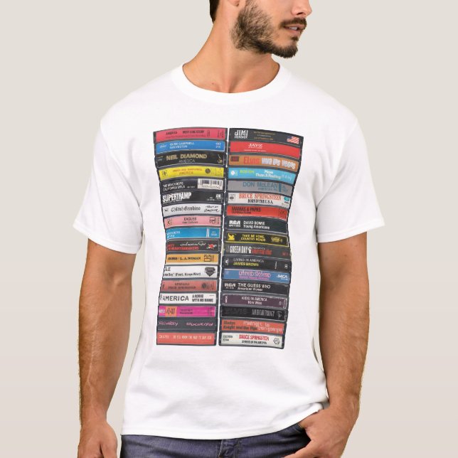 American Music - USA Anthems Cassette Print T-Shirt (Front)