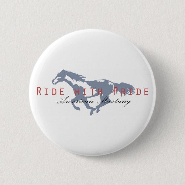 American Mustang 6 Cm Round Badge (Front)