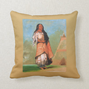 American Native Indian, Art of George Catlin Cushion