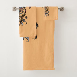 American native indians dreamcatcher bath towel set