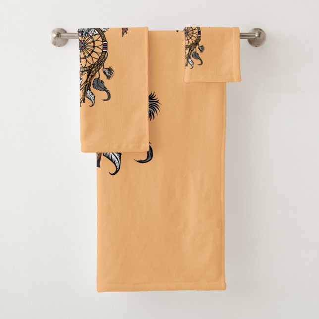 American native indians dreamcatcher bath towel set (Insitu)