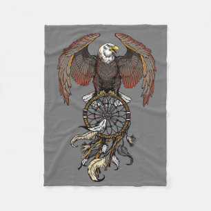 American native indians dreamcatcher fleece blanket