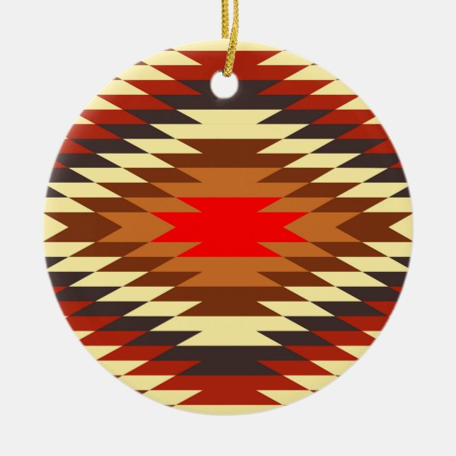american native traditional ethnic costume motif ceramic ornament (Front)