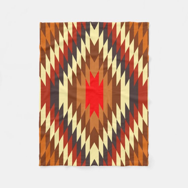 american native traditional ethnic costume motif fleece blanket (Front)
