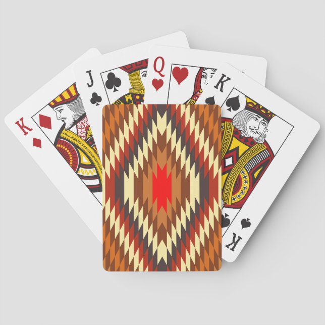 american native traditional ethnic costume motif playing cards (Back)