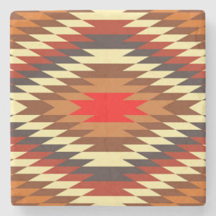 american native traditional ethnic costume motif stone coaster