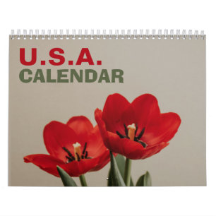 American Nature Wall Calendar with Holidays 2025