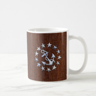 American Nautical Yacht Flag Anchor Decor Coffee Mug