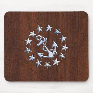 American Nautical Yacht Flag Anchor Decor Mouse Pad