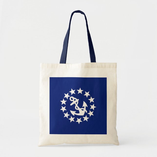 American Nautical Yacht Flag Anchor Stars Blue Tote Bag (Front)