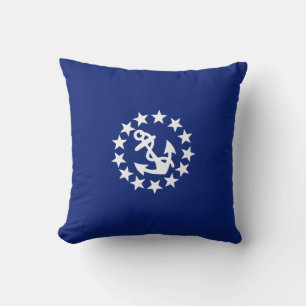 American Nautical Yacht Flag Navy Blue Decor Cushion