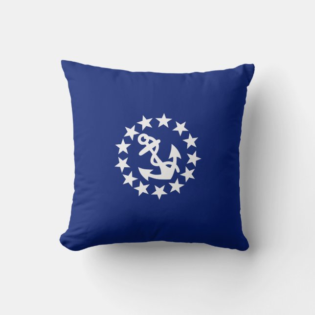 American Nautical Yacht Flag Navy Blue Decor Cushion (Front)