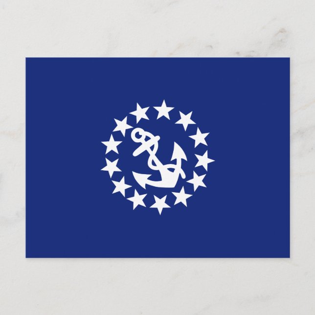 American Nautical Yacht Flag Navy Blue Decor Postcard (Front)