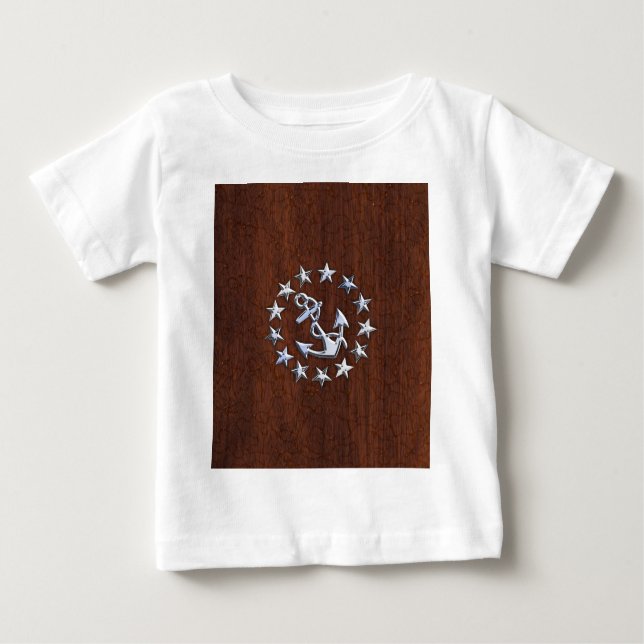 American Nautical Yacht Flag Wet Look Baby T-Shirt (Front)