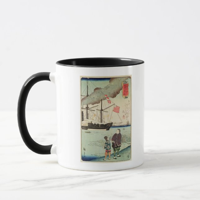 American naval vessel in a Japanese harbour Mug (Left)
