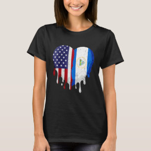 American Nicaraguan Hispanic Heritage Month Flag H T-Shirt