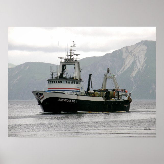 American No. 1, Factory Trawler in Dutch Harbour,  Poster (Front)